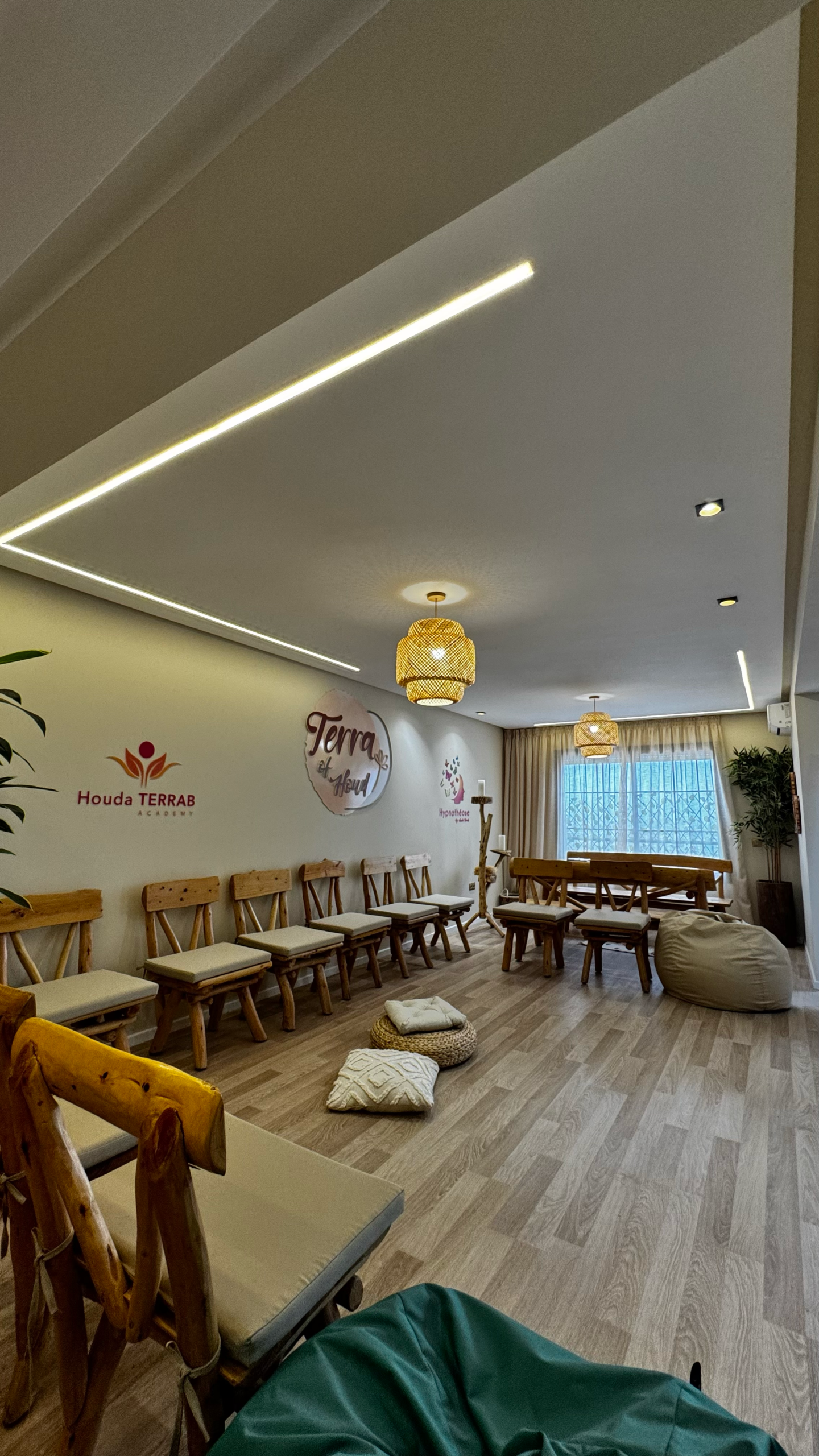 Espace détente chaleureux au sein de Terra of Houd à Casablanca.
